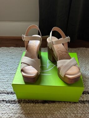 Sam Edelman “Josephine” Platform Sandals in Ivory